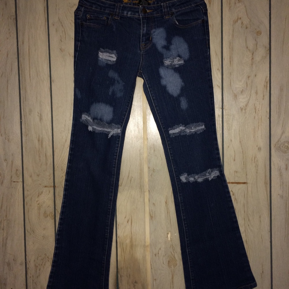 I am selling ripped and dyed jeans.
